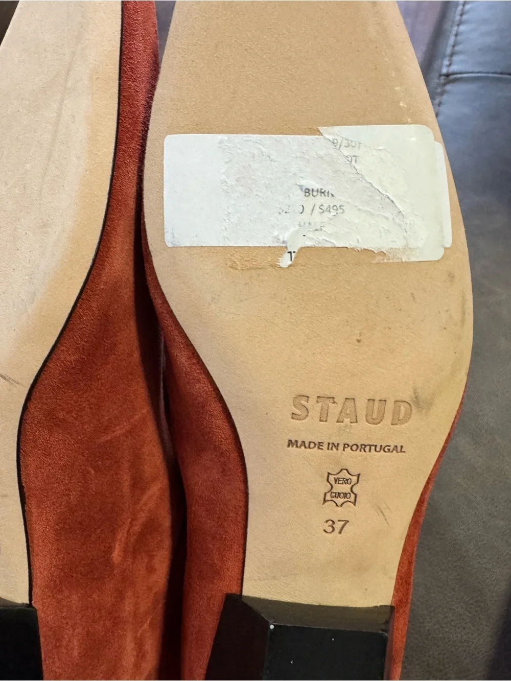 New Staud Wally Flat Boot Western 100% Suede Knee High Boots Size EU 37 US 7
